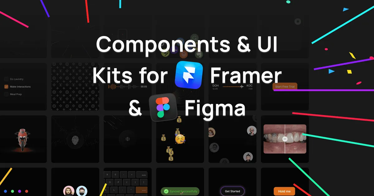 Free Resources, Components & UI Kits for Framer & Figma